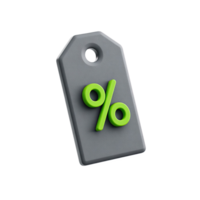 A price tag with a percentage sign on it png