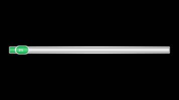 Animation green level indicator slider on transparent background video