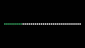 Animation green level indicator slider circles on transparent background video
