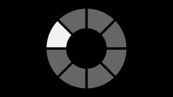 Looping animation of a circle loading icon with quadrangles on a transparent background video