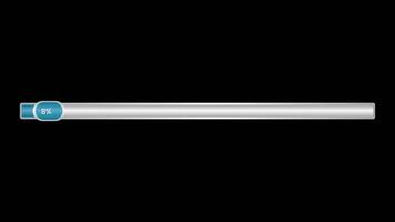 Animation blue level indicator slider on transparent background video