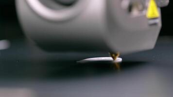 Close-Up of 3D Printer Nozzle Creating Precision Object in Modern Industrial Setting with Focused Detail video