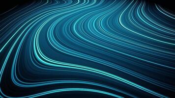 Abstract blue light waves on a black background video