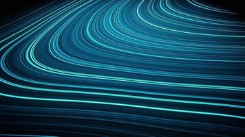 Abstract blue light lines on a black background video