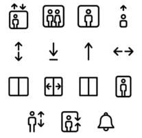 Minimalist Outline Elevator Access Control Panel Icon Set vector