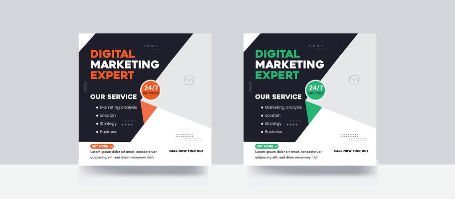 Digital marketing expert agency business promotion or square web banner template