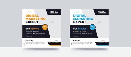 Digital marketing expert agency business banner promotion or square web banner social media post template vector