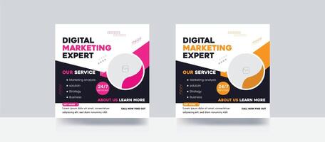 Digital marketing agency social media banner post and corporate template vector