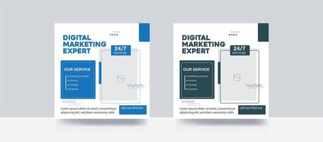 Digital marketing expert agency business promotion or square web banner social media post template vector