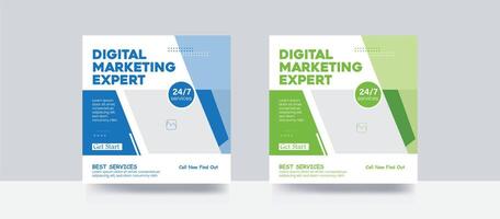 Digital marketing expert agency cover banner business banner promotion or square web banner social media post template vector
