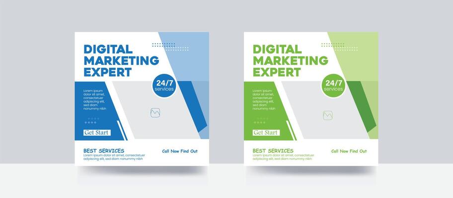 Digital marketing expert agency cover banner business banner promotion or square web banner social media post template