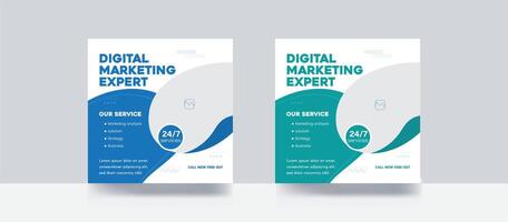 Digital marketing agency social media post banner post and corporate template vector