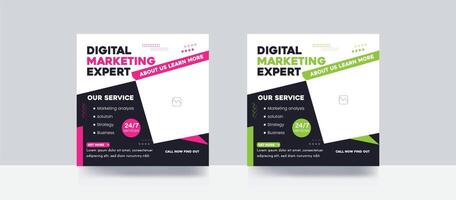 Digital marketing agency business promotion or square web banner social media post template vector