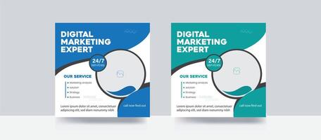 Digital marketing agency social media post web banner template vector