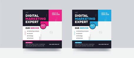 Digital marketing expert agency business promotion banner web banner social media post template vector