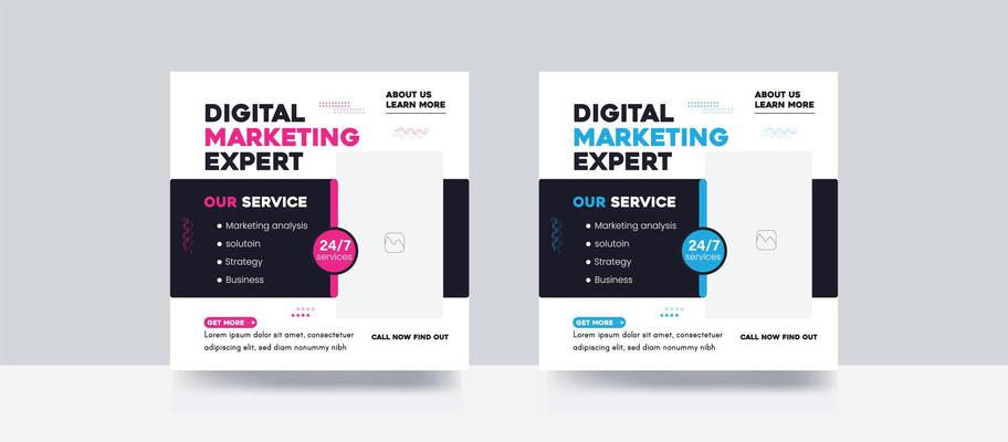 Digital marketing agency social media post web cover banner poster template