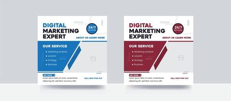 Digital marketing agency social media banner post and corporate banner template vector