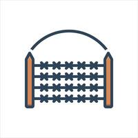 Color fence icon vector