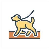 Color icon dog-walk vector