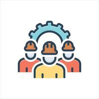 Color icon worker vector
