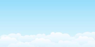 A blue sky with clouds and a plane flying in it vector