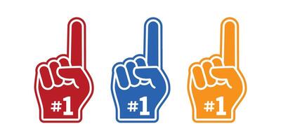 Number one fan glove icon vector
