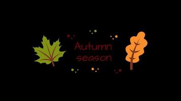 Animated Autumn Title with text Autumn season on alpha channel, has In and Out animation video