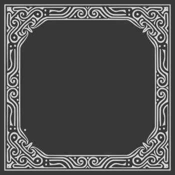 Intricate Decorative Frame with Swirls and Geometric Patterns Adds an Ornate Touch to Any Design vector