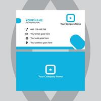 Modern business card template with blue accents and a clean design, perfect for branding and promoting professional services. vector
