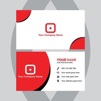 Clean, modern business cards showcase professional corporate identity on textured gray surface for networking and promotion. vector