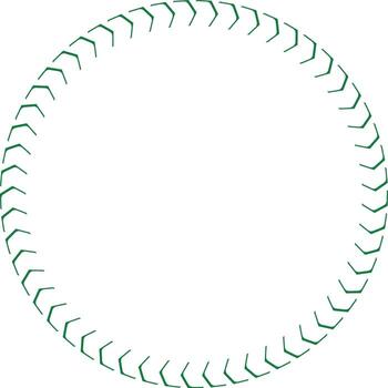 Green chevron pattern circular border design on white background vector