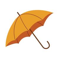 Yellow rain umbrella. Hand-drawn. Flat illustration isolated on a white background vector