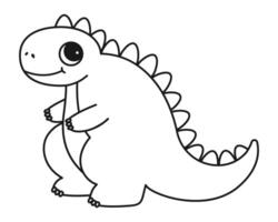 Coloring page of a cute dinosaur. Coloring book for children and adults. vector