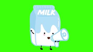 Milk Box Shouting Cute Announcements, looping animation video