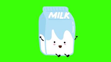 Happy Dancing Milk Carton, Cute Animated Drink Vibes, looping animation video