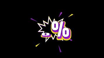 Sale offer label flat 50 off simple text video