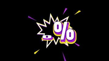 Sale offer label flat 60 percent off simple text effect video
