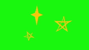 a green background with three stars and a pentagram video