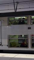 Double decker passenger train on platform on 4 June 2025 video