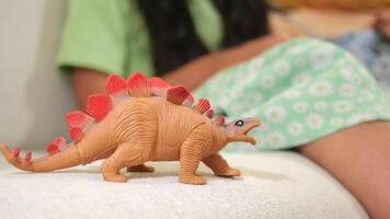 Dinosaur toy adventure during playtime at home video