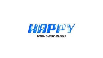 Happy New Year 2026 typography video