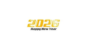 Happy New Year 2026 typography animation video