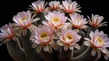 Pink-hued Cactus Blooms Unfolding in Time-lapse Motion video