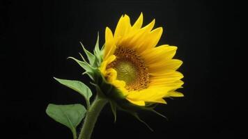 Radiant Sunflower Opening and Turning Time-lapse with Bright Yellow Petals video