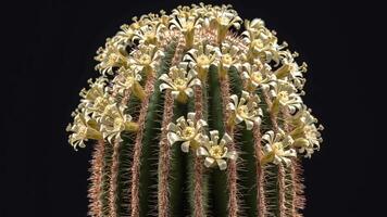 Crown of White Cactus Flowers Bursting Open Time-lapse video
