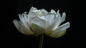Elegant White Flower Opening Slowly in Time-lapse Motion video