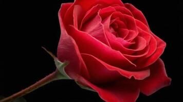 Elegant Red Rose Bud Opening to Full Bloom Time-lapse video