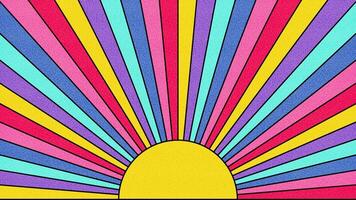 Vibrant groovy animated . Colorful noise sun retro background. video