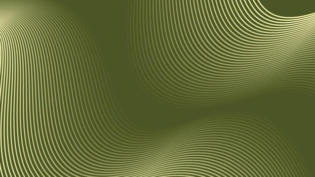 Olive Green Abstract Wave Background with Curved Gradient Lines vector
