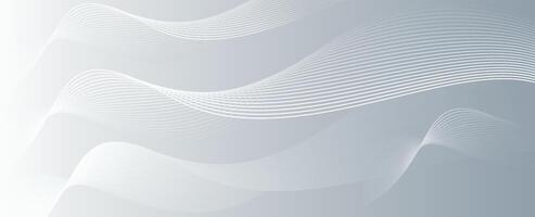 Modern gray and white abstract background with flowing wave line. Digital future technology concept vector